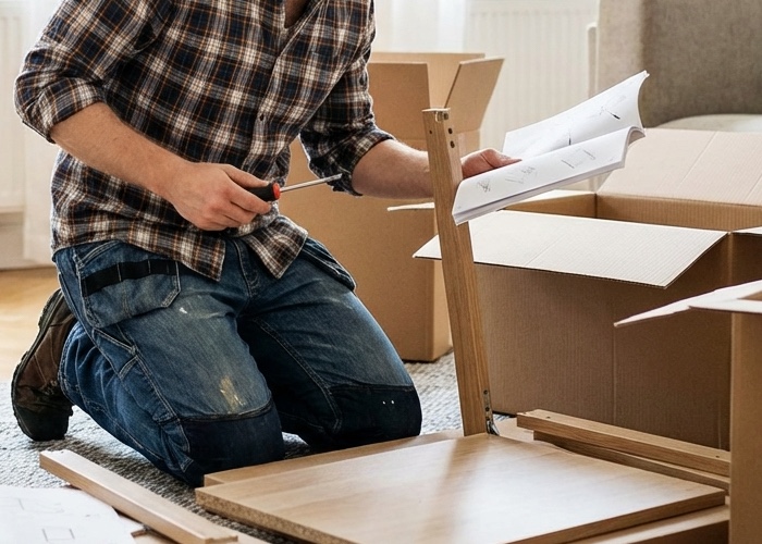 montáž nábytku Muž s koženou brašnou Prachaticko